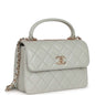 Chanel Large Trendy Cc Bag Grey Lambskin Light Gold Hardware