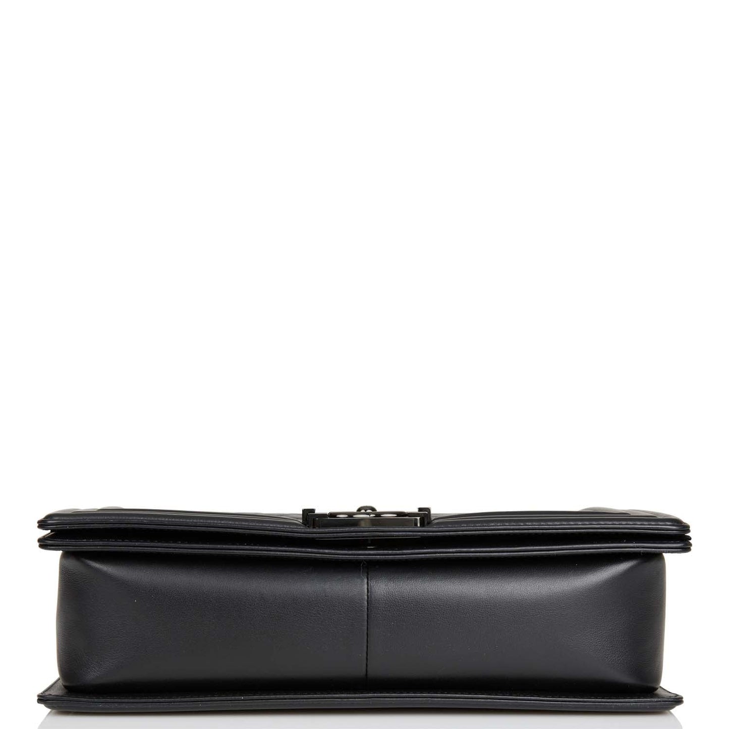 Chanel New Medium Boy Bag So Black Calfskin Black Hardware