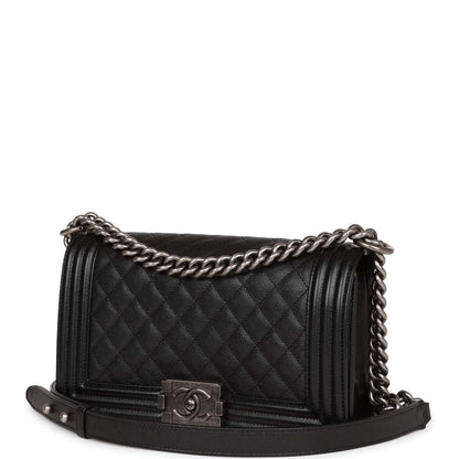 Chanel Boy Bag Caviar Black Shoulder Bag