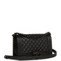 Chanel Medium Boy Bag So Black Caviar Black Hardware