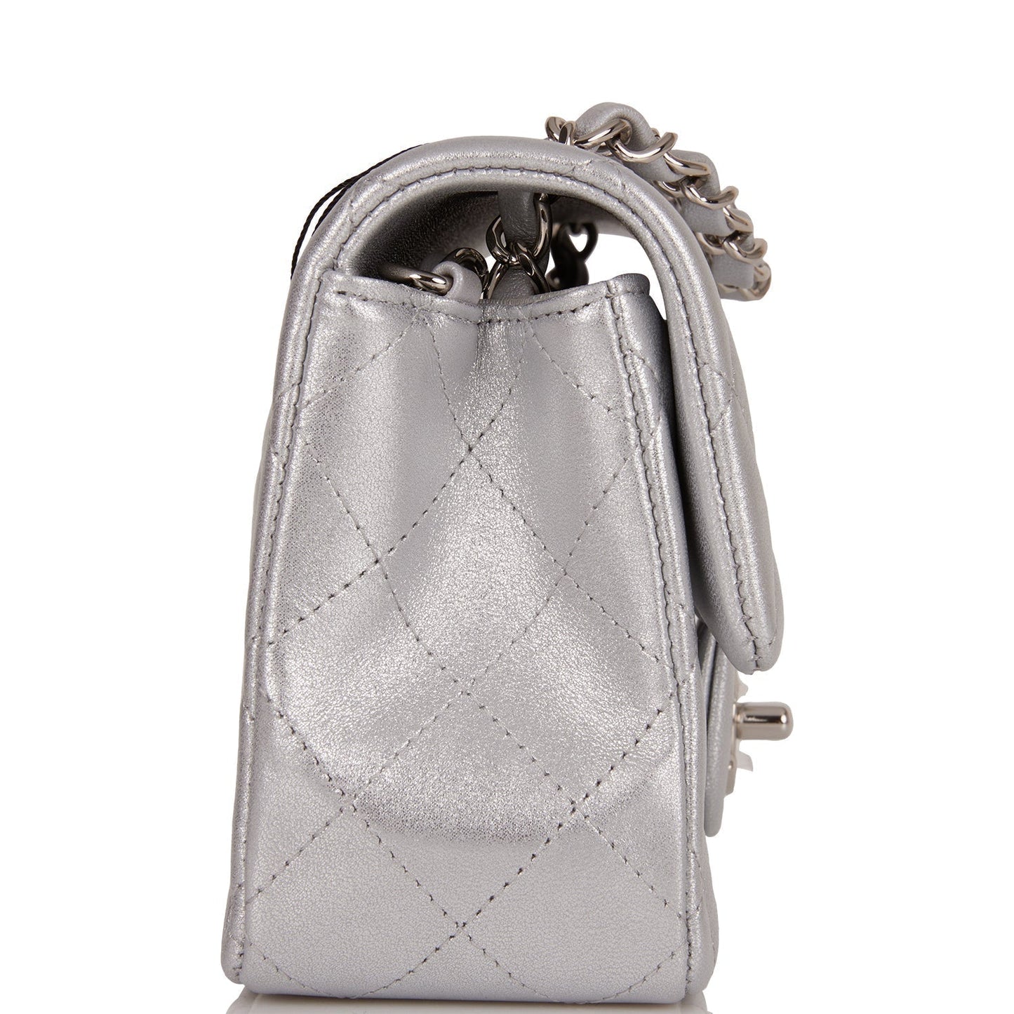 Chanel Lambskin Silver Shoulder Bag