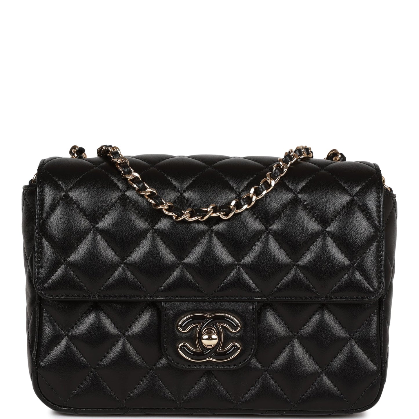 Chanel Candy Heart Mini Flap Bag Black Lambskin Enamel And Light Gold Hardware