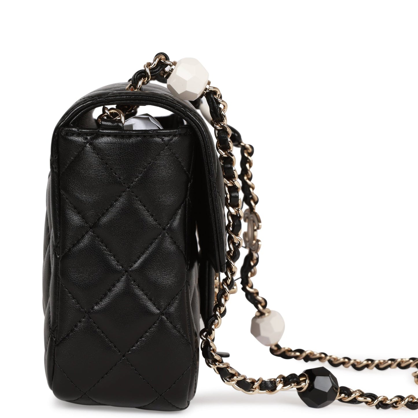 Chanel Candy Heart Mini Flap Bag Black Lambskin Enamel And Light Gold Hardware