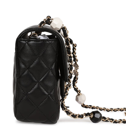 Chanel Candy Heart Mini Flap Bag Black Lambskin Enamel And Light Gold Hardware
