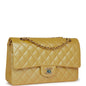 Chanel Medium Classic Double Flap Bag Yellow Iridescent Caviar Light Gold Hardware