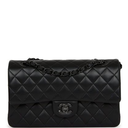 Chanel Medium Classic Double Flap Bag So Black Lambskin Black Hardware