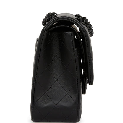 Chanel Medium Classic Double Flap Bag So Black Lambskin Black Hardware