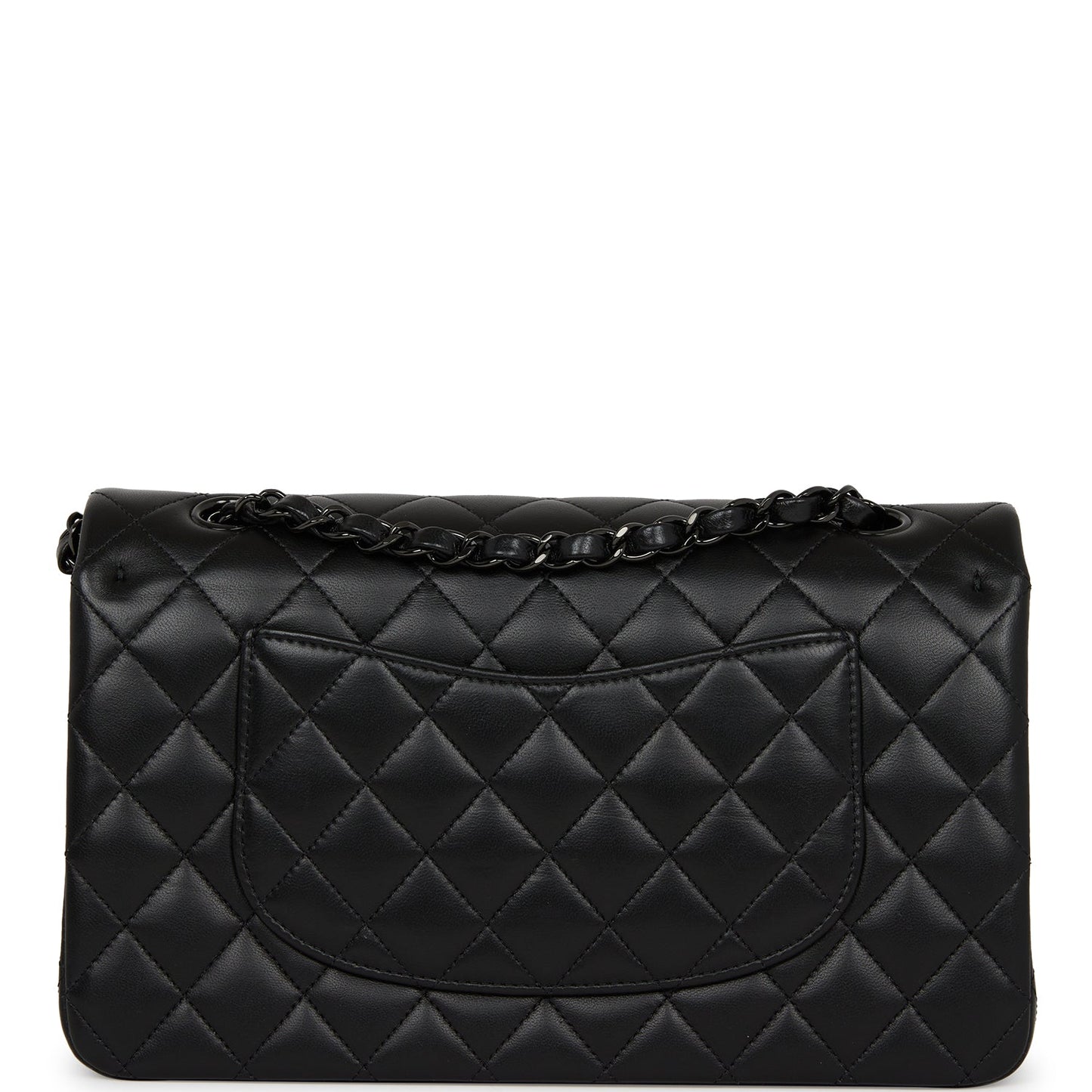 Chanel Medium Classic Double Flap Bag So Black Lambskin Black Hardware