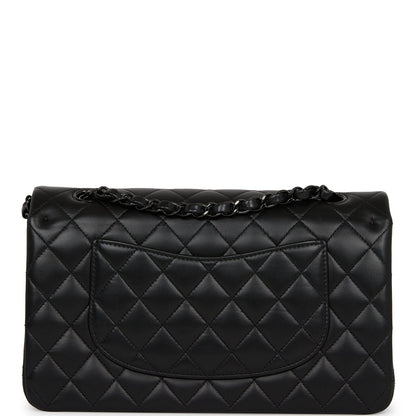 Chanel Medium Classic Double Flap Bag So Black Lambskin Black Hardware