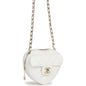Chanel Cc In Love Heart Clutch With Chain White Lambskin Light Gold Hardware
