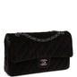 Chanel Medium Classic Double Flap Bag Black Velvet Ruthenium Hardware