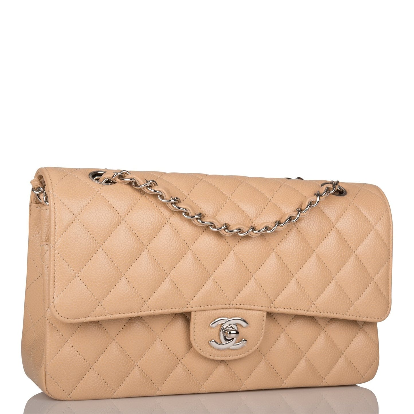 Chanel Pst Caviar Silver Tote Bag Caviar