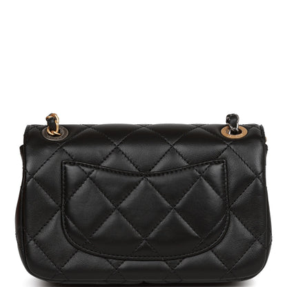 Chanel Coco Clips Mini Rectangular Flap Bag Black Lambskin Mixed Hardware
