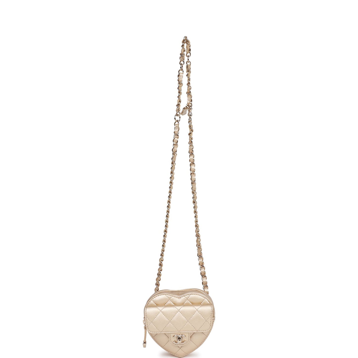 Chanel Cc In Love Heart Belt Bag Gold Lambskin Light Gold Hardware
