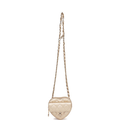 Chanel Cc In Love Heart Belt Bag Gold Lambskin Light Gold Hardware