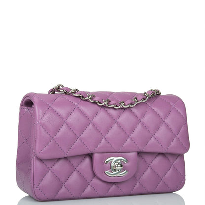 Chanel Classic Flap Lambskin Silver Shoulder Bag