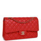 Chanel Medium Classic Double Flap Bag Red Caviar Light Gold Hardware