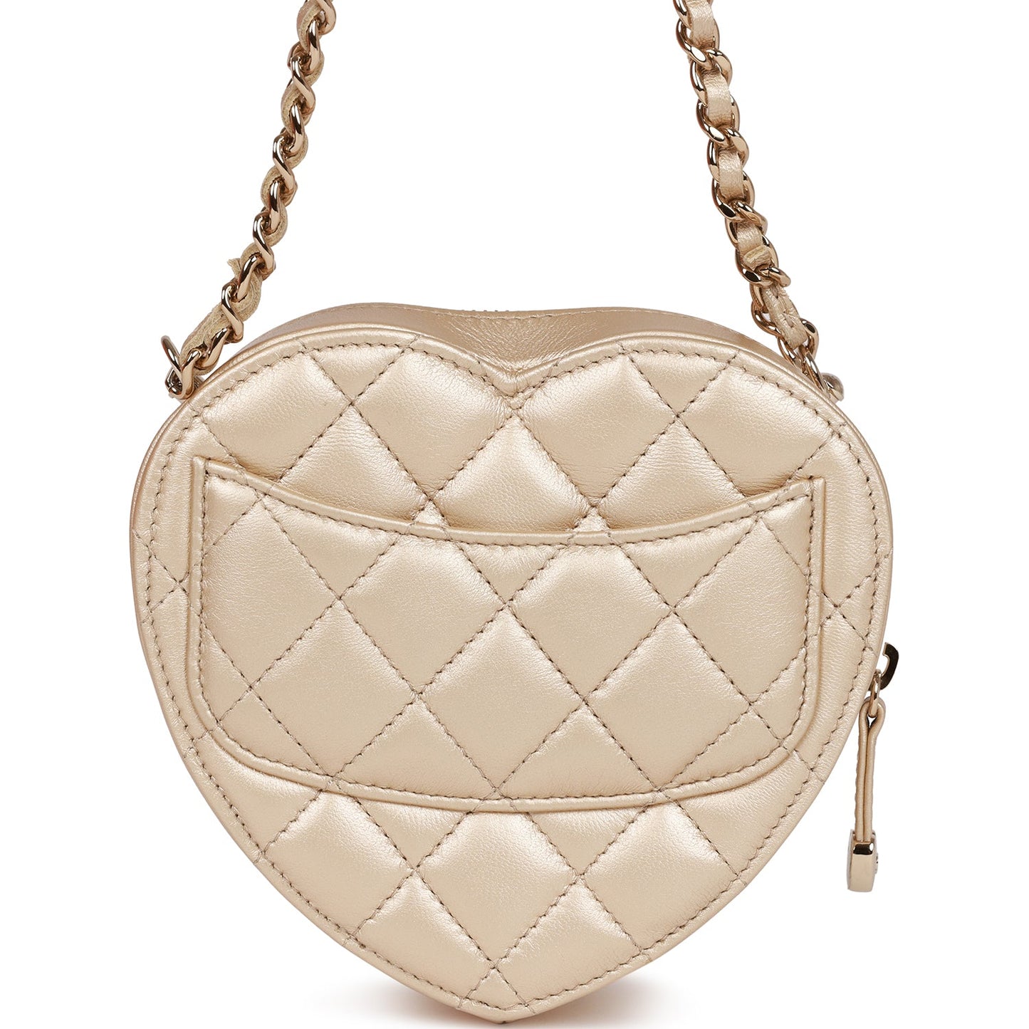 Chanel Cc In Love Heart Clutch With Chain Gold Lambskin Light Gold Hardware