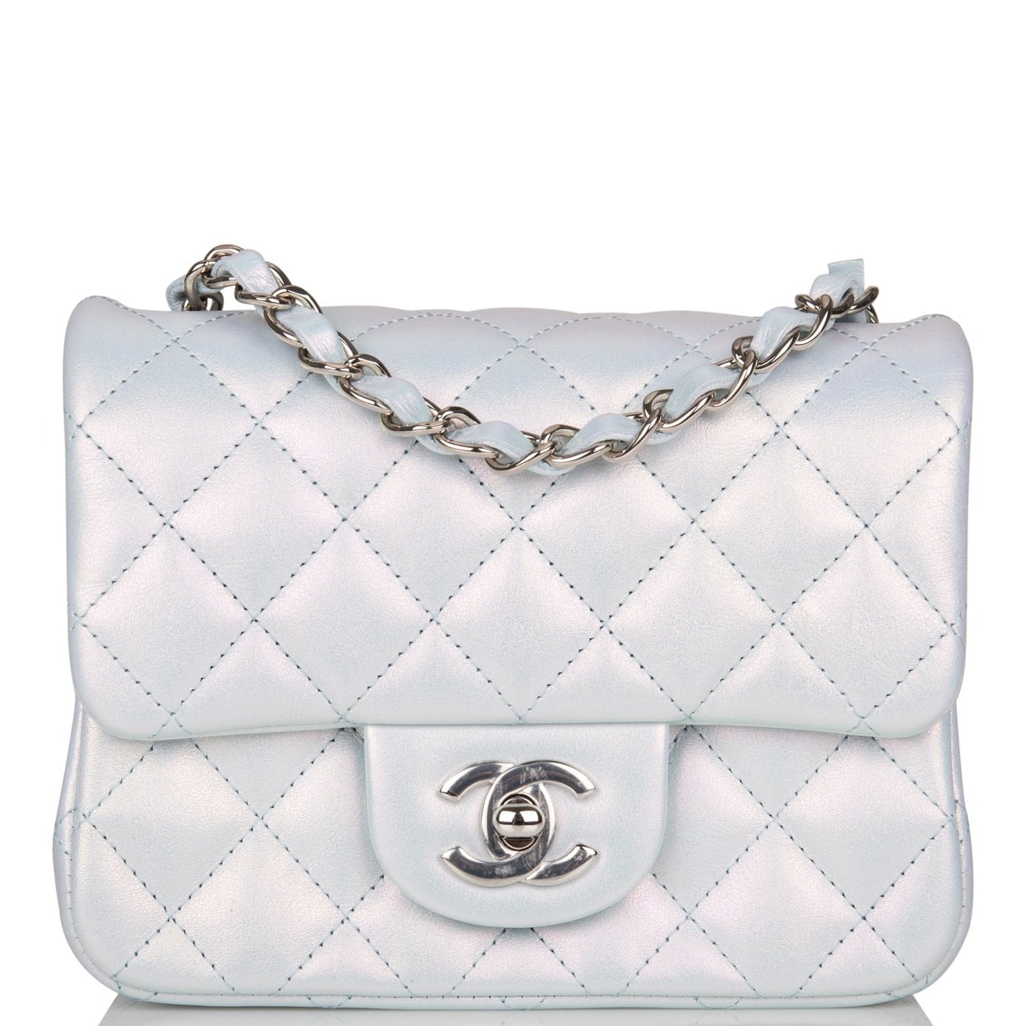 Chanel Lambskin Silver Shoulder Bag Style 2
