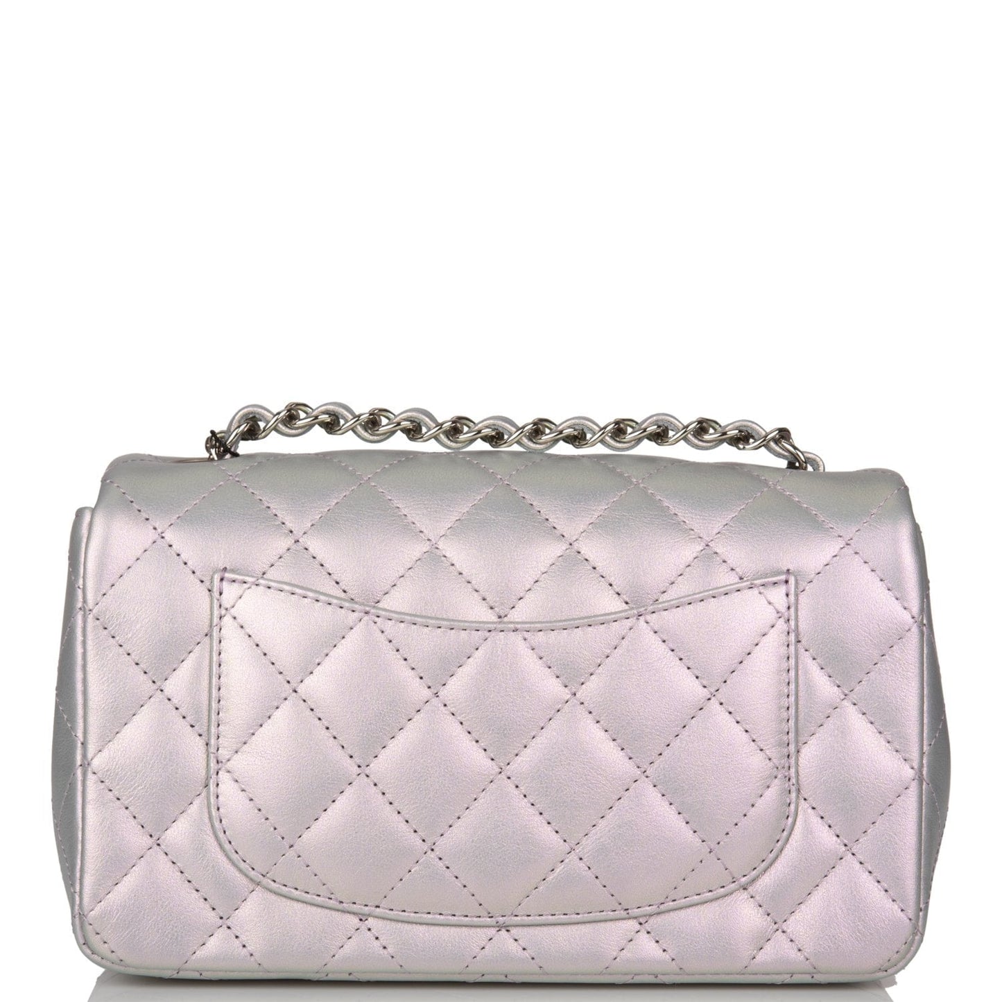 Chanel Lambskin Silver Shoulder Bag Lambskin