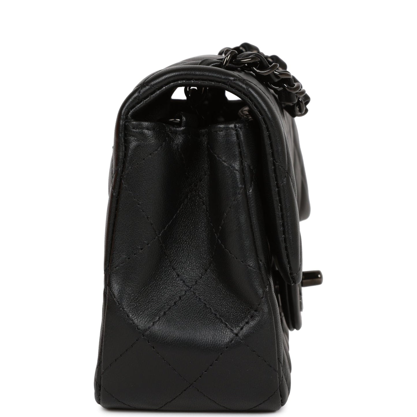 Chanel Mini Rectangular Flap Bag So Black Lambskin Black Hardware