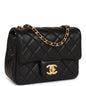 Chanel Cc Pearl Crush Mini Square Flap Bag Black Lambskin Antique Gold Hardware
