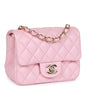 Chanel Mini Square Flap Pink Lambskin Light Gold Hardware