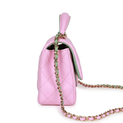 Chanel Mini Flap Lambskin Gold Shoulder Bag