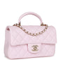 Chanel Mini Rectangular Flap Bag With Top Handle Light Pink Lambskin Light Gold Hardware
