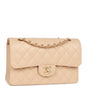 Chanel Small Classic Double Flap Beige Caviar Light Gold Hardware