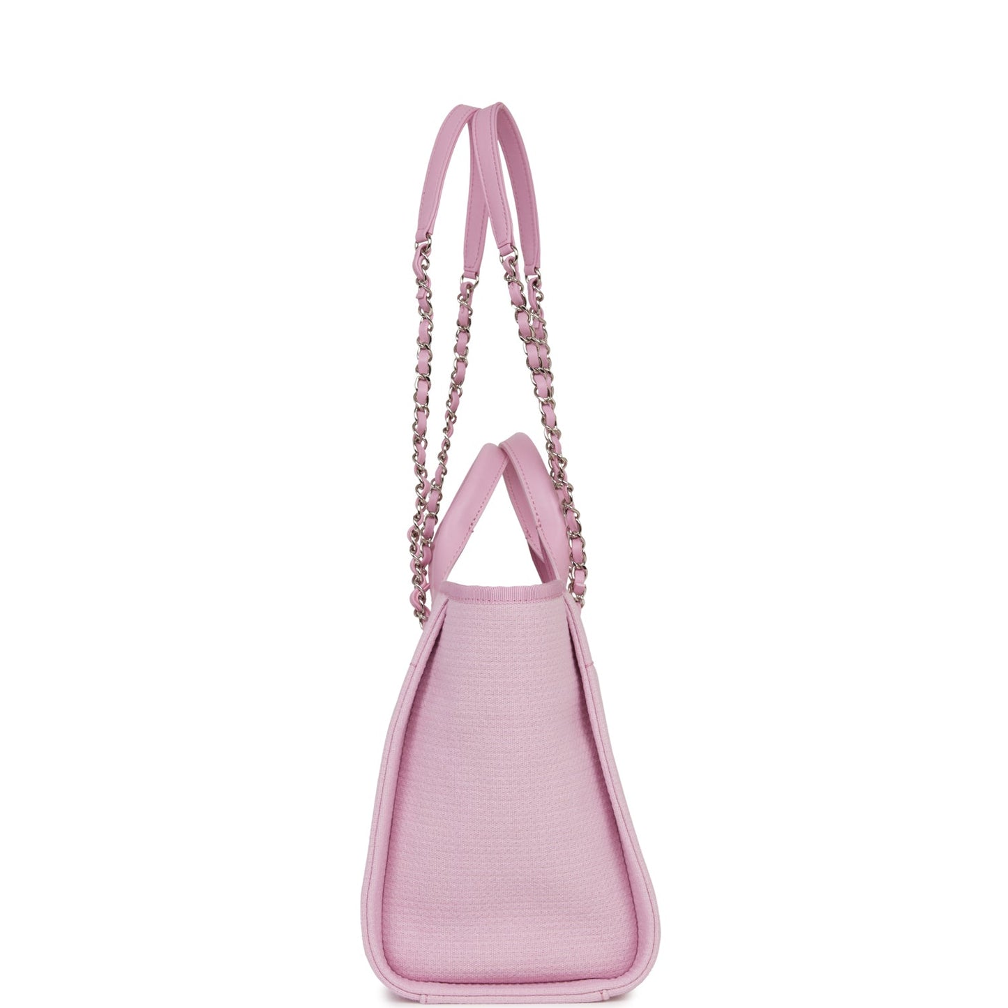 Chanel Deauville Leather Silver Tote Bag Leather