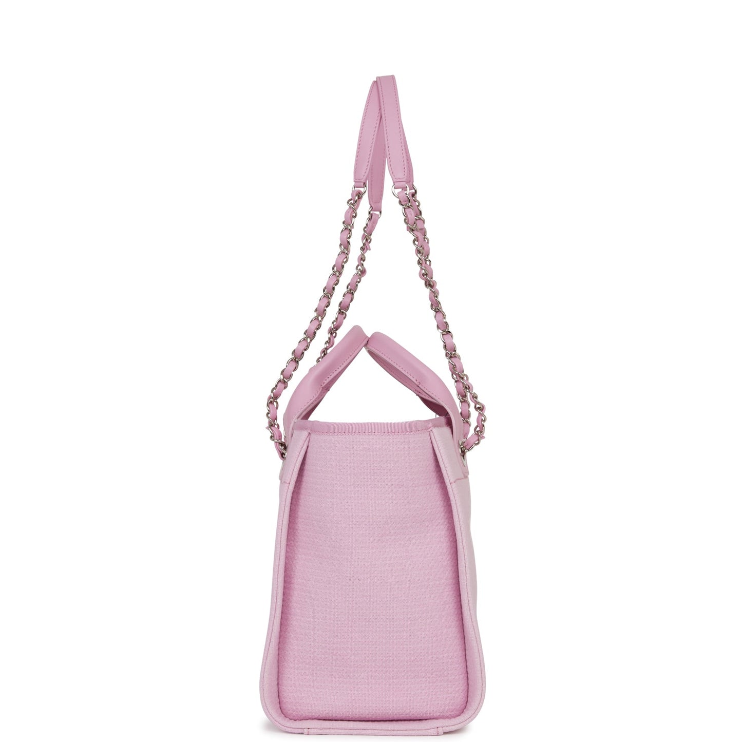 Chanel Deauville Leather Silver Tote Bag