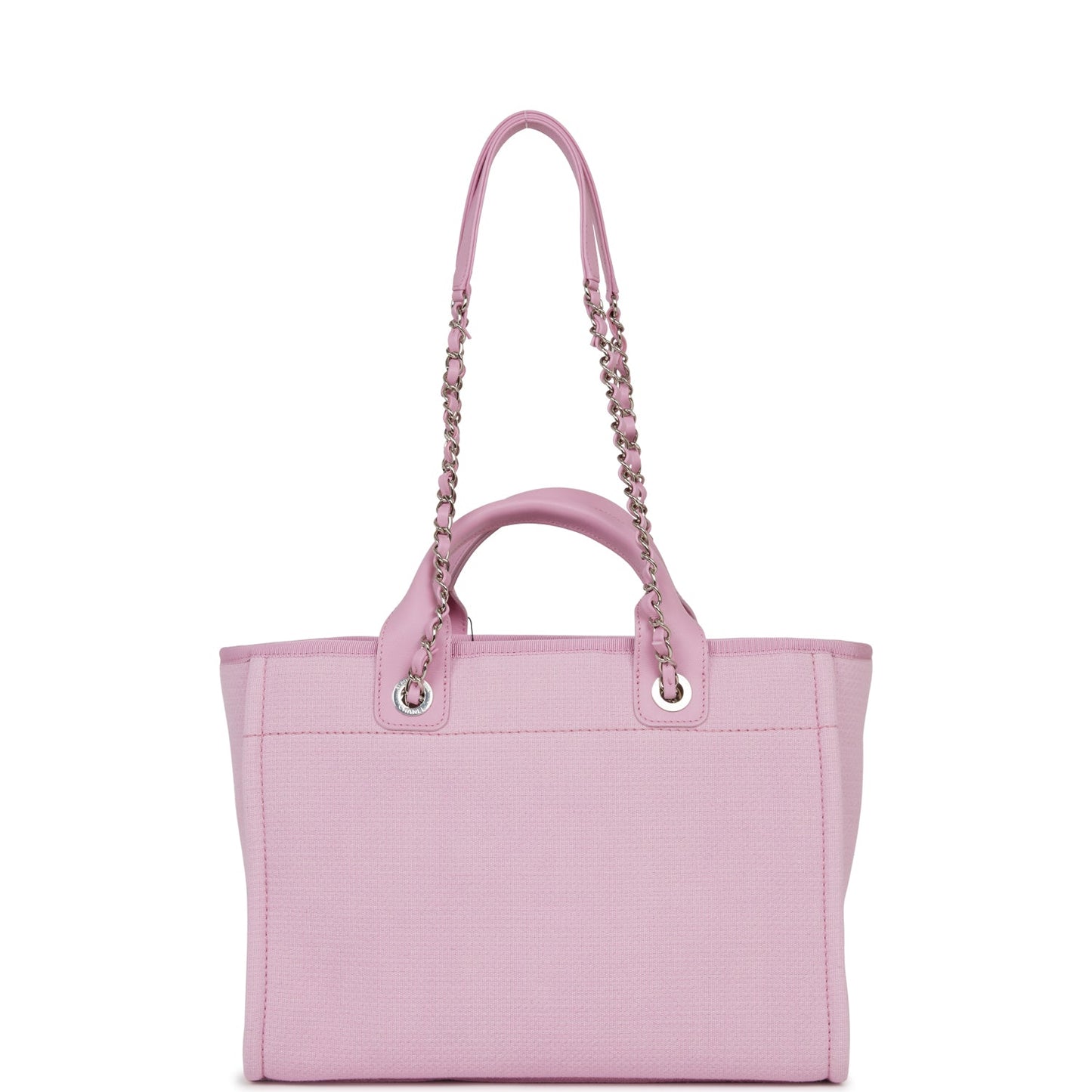 Chanel Deauville Leather Silver Tote Bag