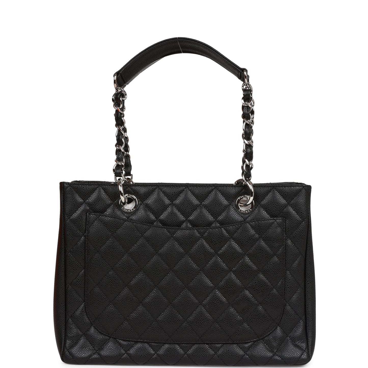 Chanel Grand Shopping Tote Gst Bag Black Caviar Silver Hardware