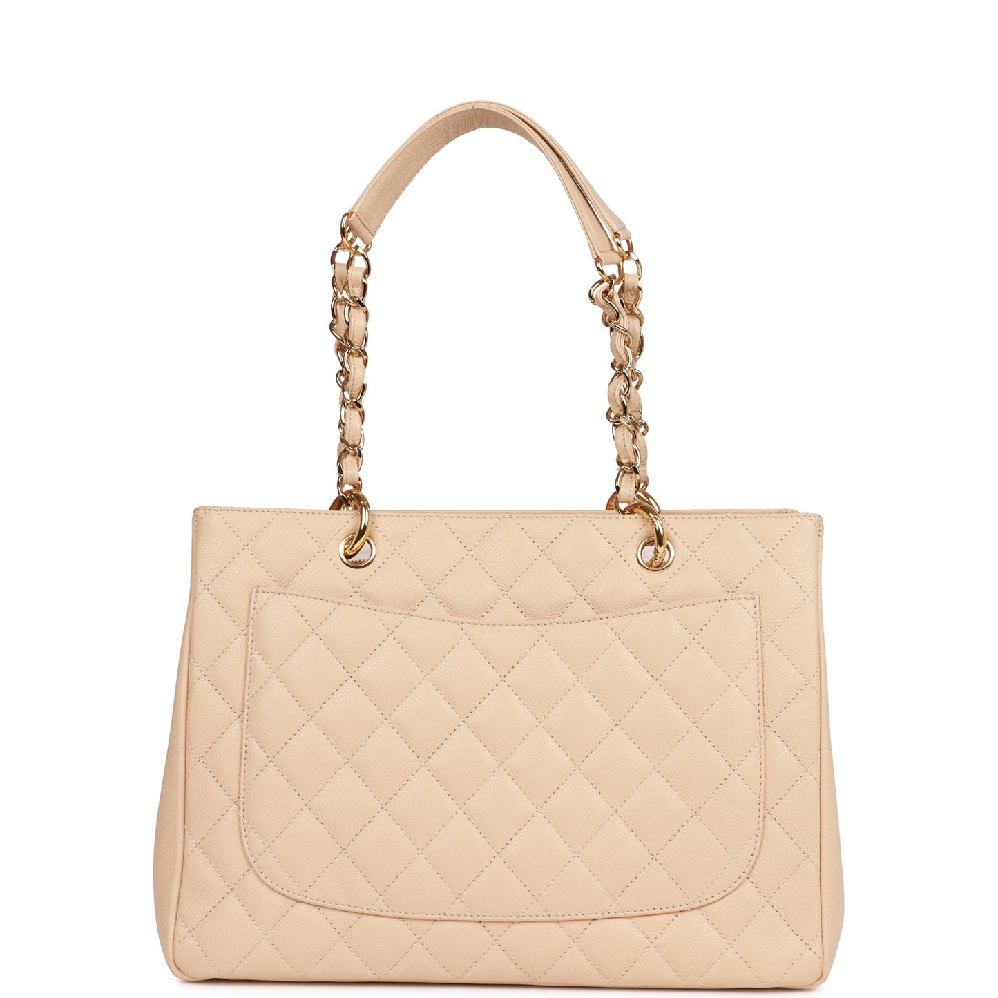 Chanel Grand Shopping Tote Gst Bag Beige Caviar Gold Hardware