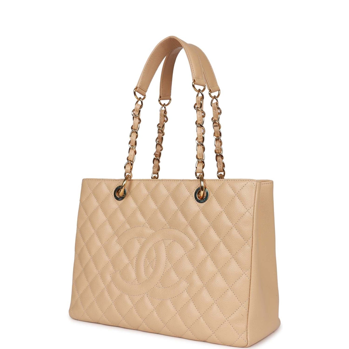 Chanel Grand Shopping Tote Gst Beige Caviar Gold Hardware