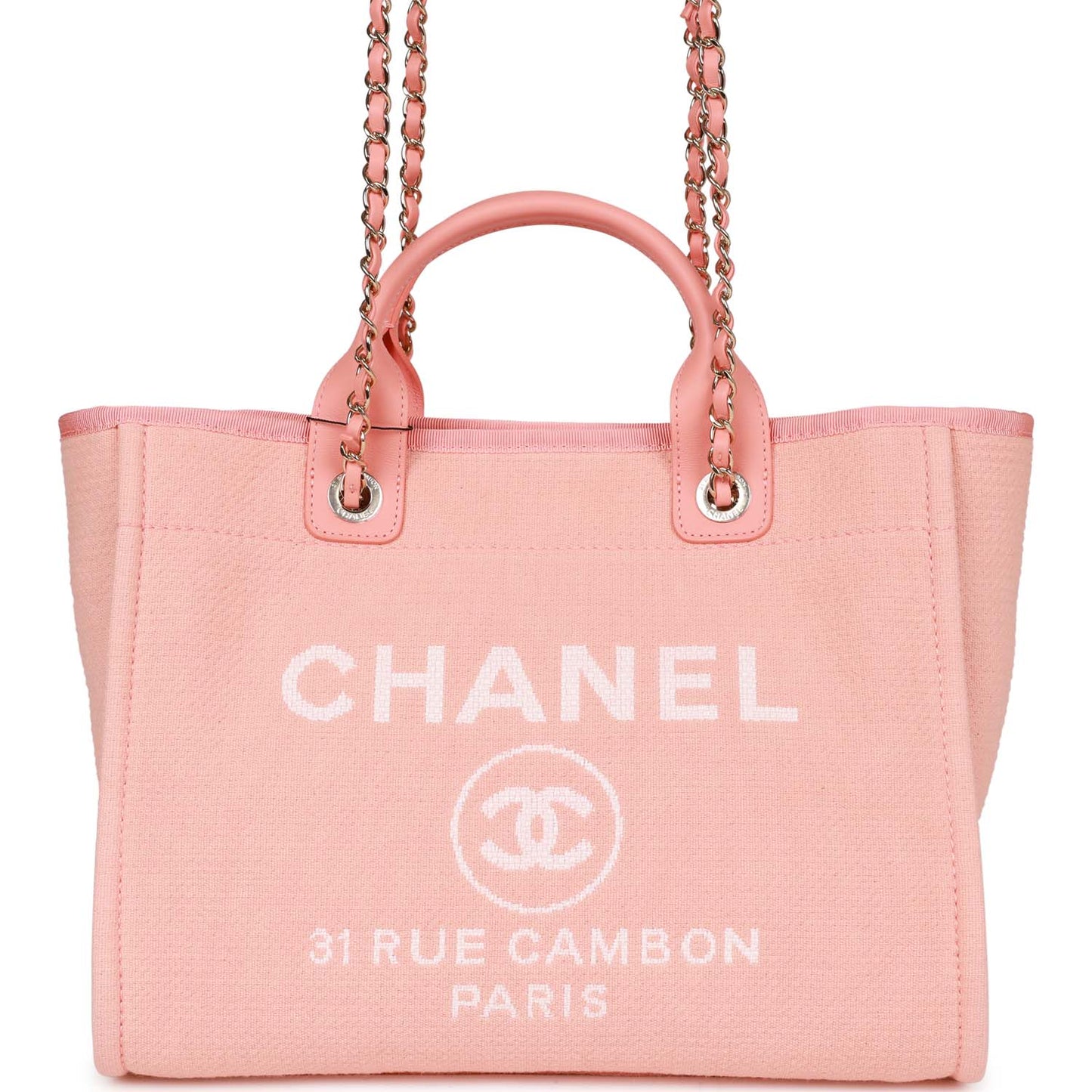 Chanel Deauville Leather Gold Tote Bag Leather