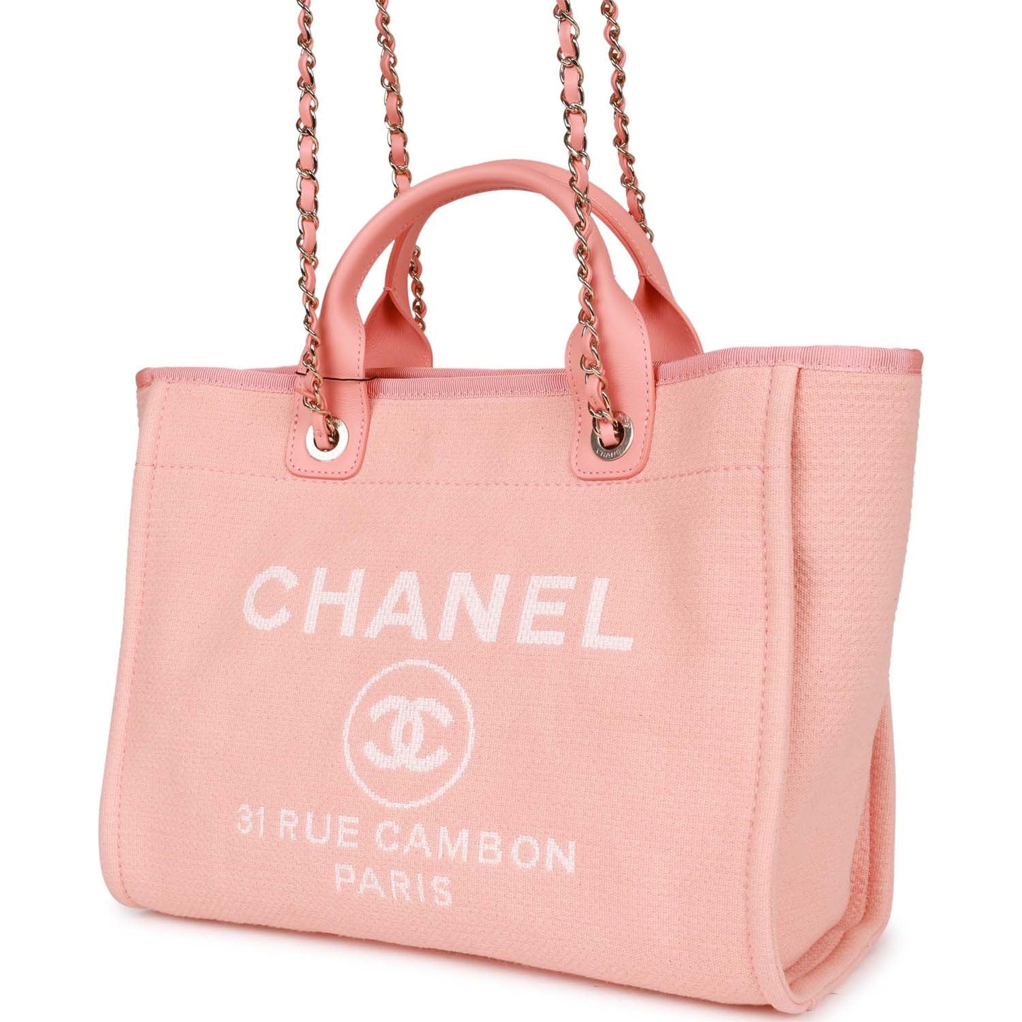 Chanel Deauville Leather Gold Tote Bag Leather