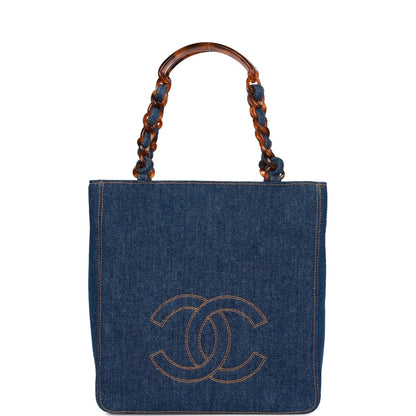 Chanel Luxury Leather Blue Tote Bag