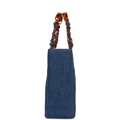 Chanel Luxury Leather Blue Tote Bag