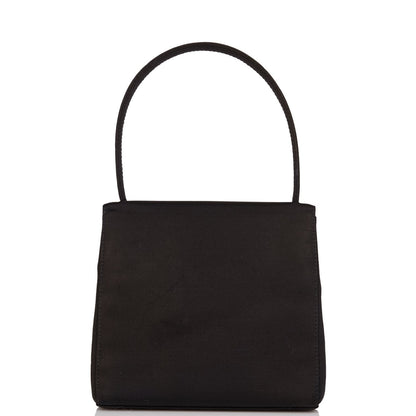 Chanel Mini Kelly Bag Black Satin Gold Hardware