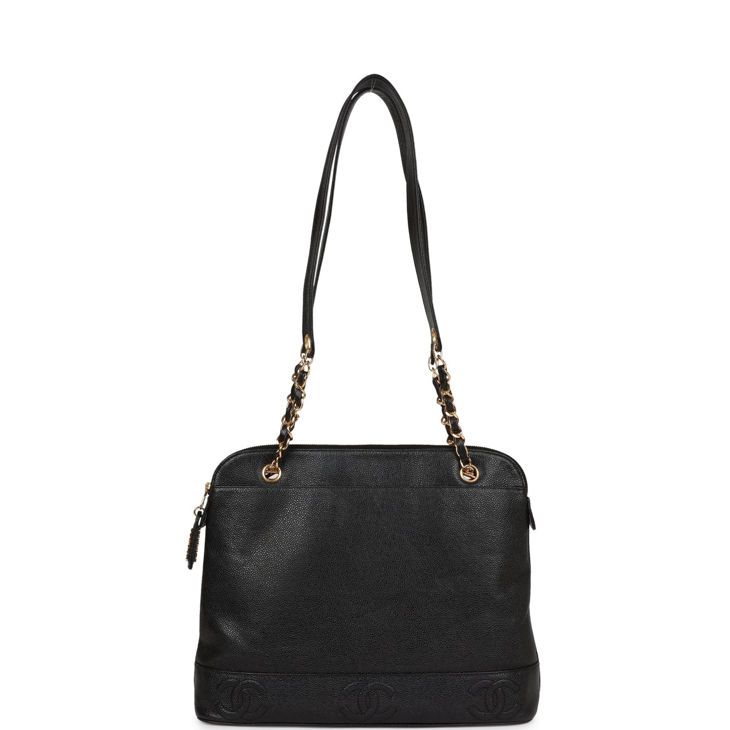 Chanel Triple Cc Tote Bag Black Caviar Gold Hardware