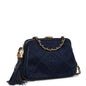Chanel Frame Tassel Bag Navy Satin Gold Hardware