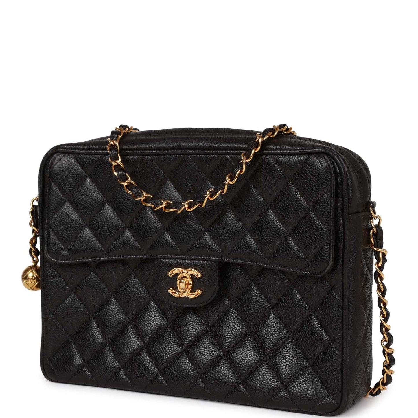 Chanel Camera Bag Black Caviar Gold Hardware
