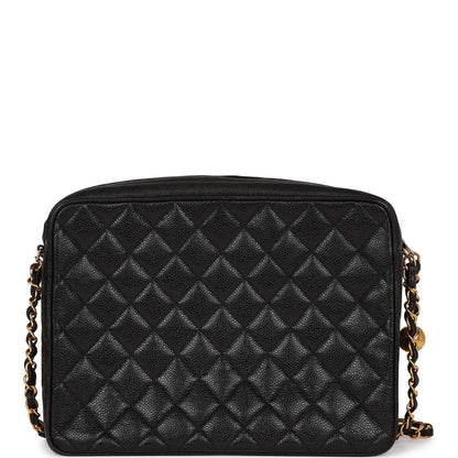 Chanel Camera Bag Black Caviar Gold Hardware