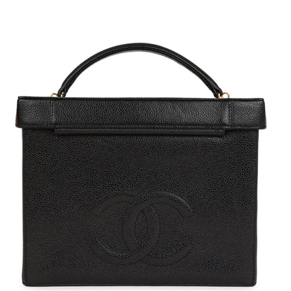 Chanel Large Vanity Bag Black Caviar Gold Hardware