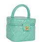 Chanel Vanity Heart Mirror Bag Turquoise Patent Gold Hardware