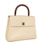 Chanel Wood Top Handle Kelly Ivory Caviar