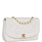 Chanel Medium Diana Flap Bag White Lambskin Gold Hardware