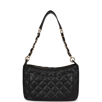 Chanel Timeless Cc Shoulder Bag Black Caviar Gold Hardware